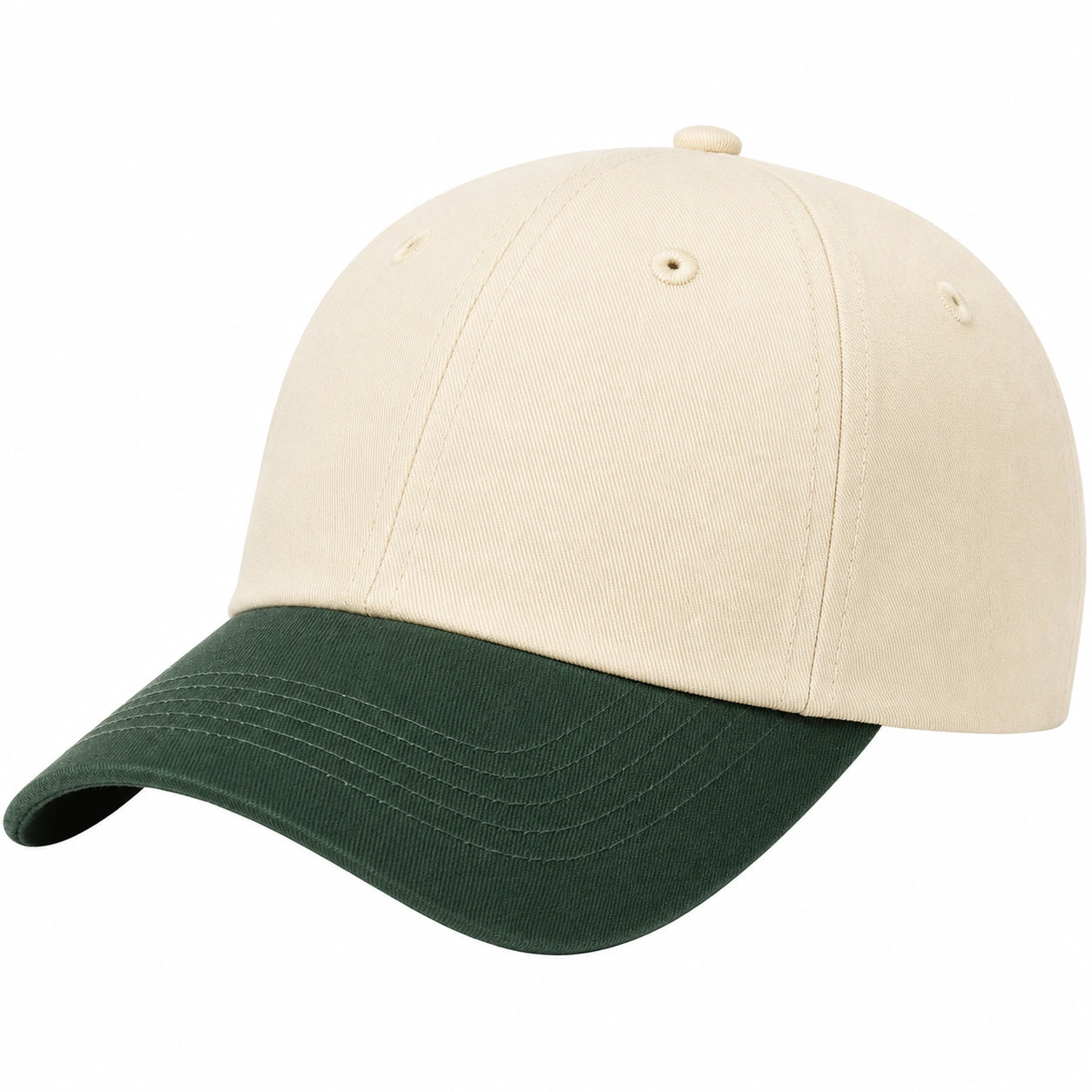 Unisex Baseballkappe Verstellbar Beige/Grün