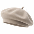 Damen Barett Mütze Beige, Einheitsgröße