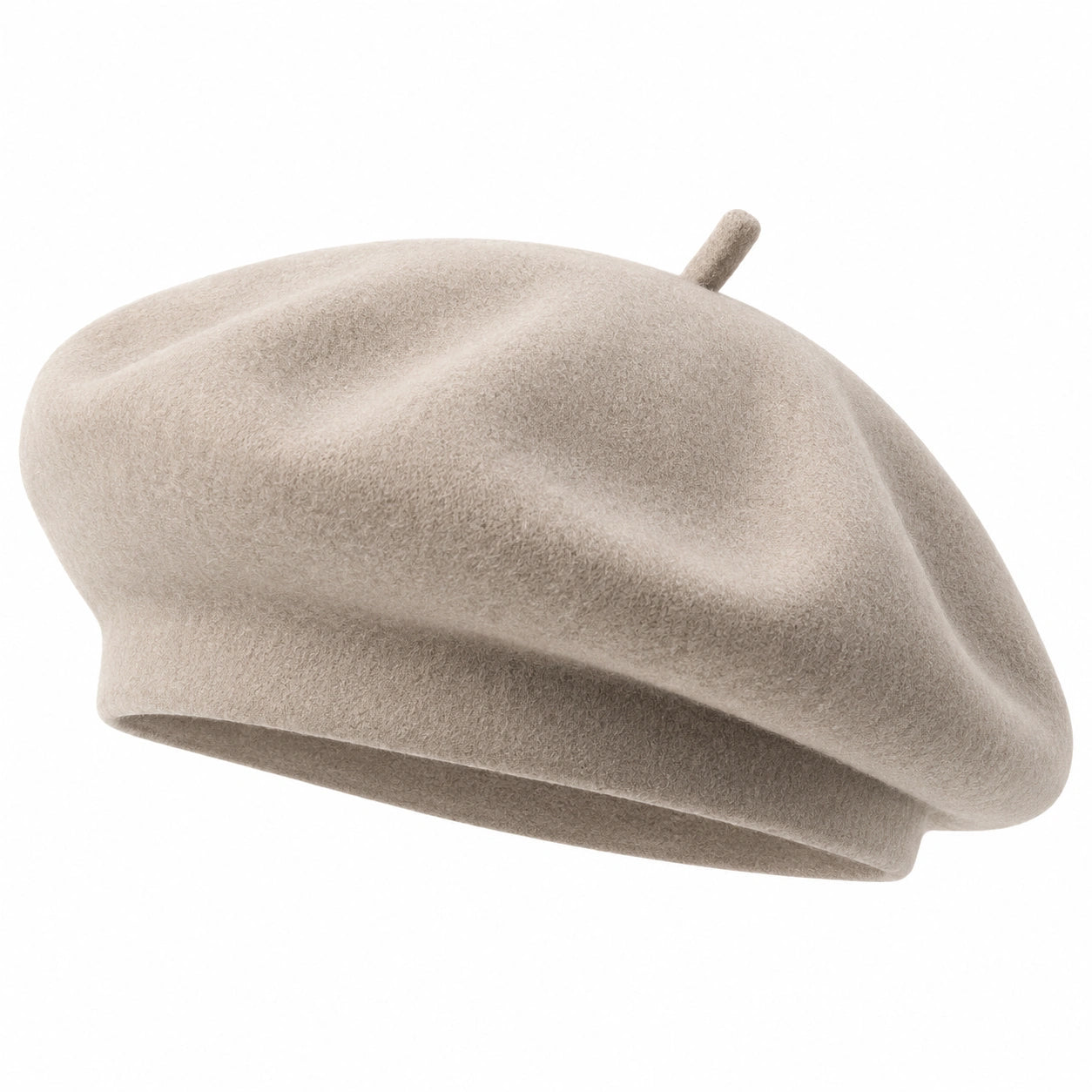 Damen Barett Mütze Beige, Einheitsgröße