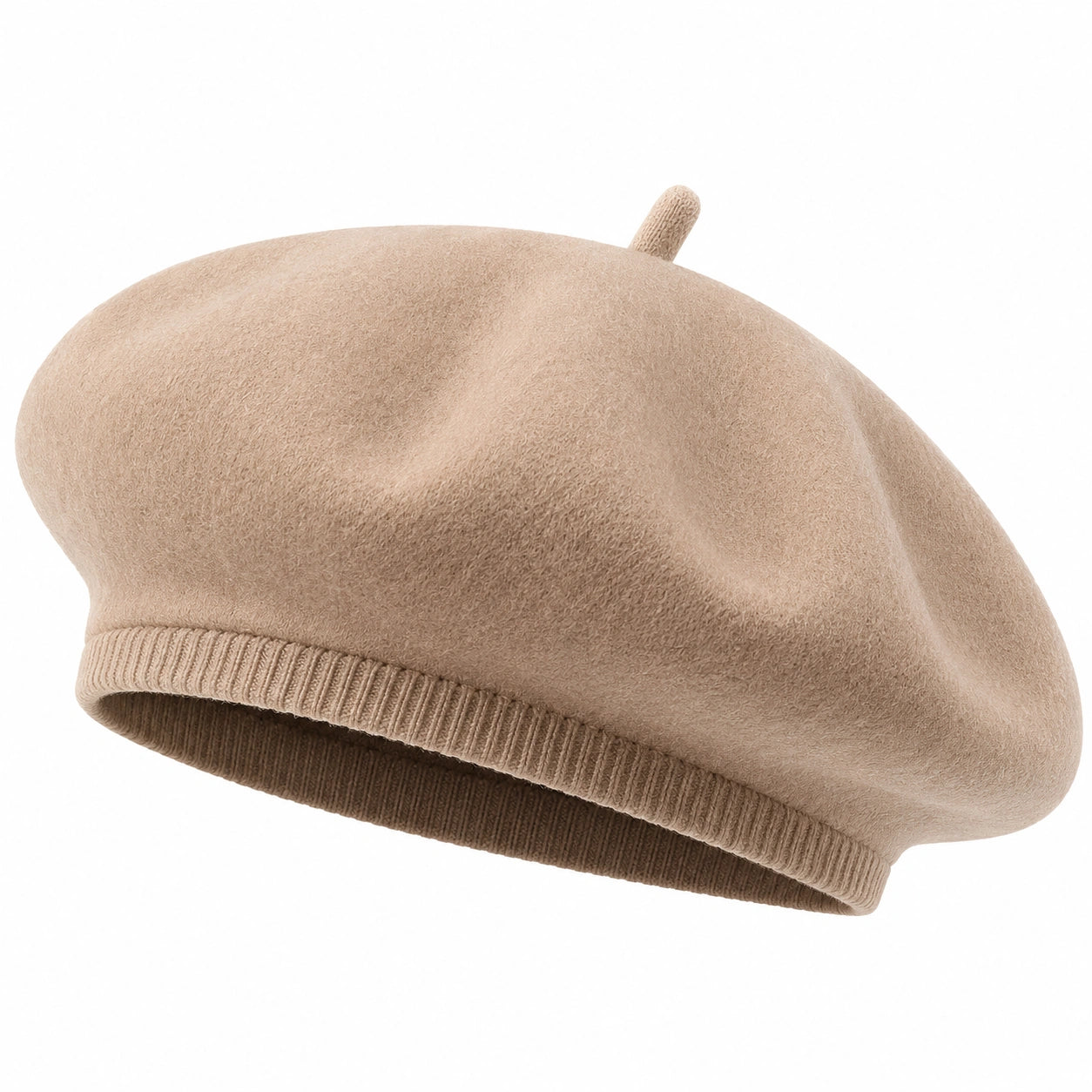 Stilvolle Damen Baskenmütze Beige