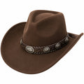 Brauner Cowboyhut mit Breitem Rand und Verzierungen