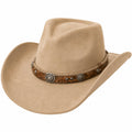 Western Cowboyhut Herren Braun mit Breiter Krempe