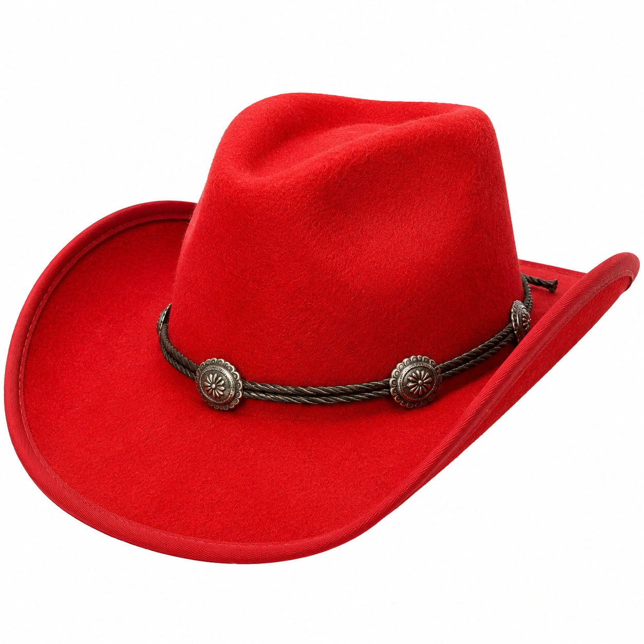 Unisex Cowboyhut in Rot mit Verzierungen