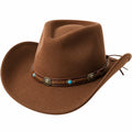 Brauner Western-Cowboyhut mit Verzierungen