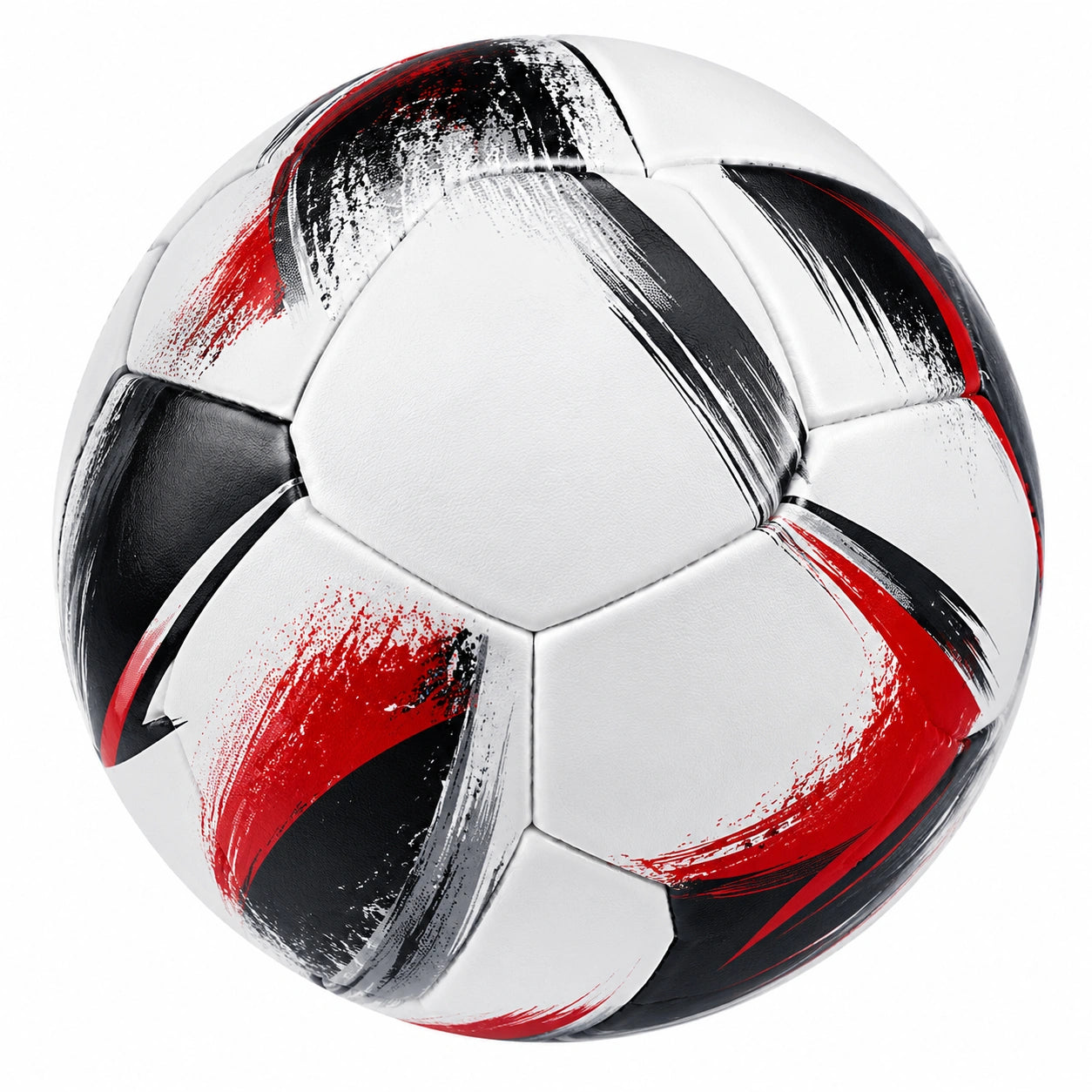 Hochwertiger Fußball Trainingsball Weiß Schwarz Rot