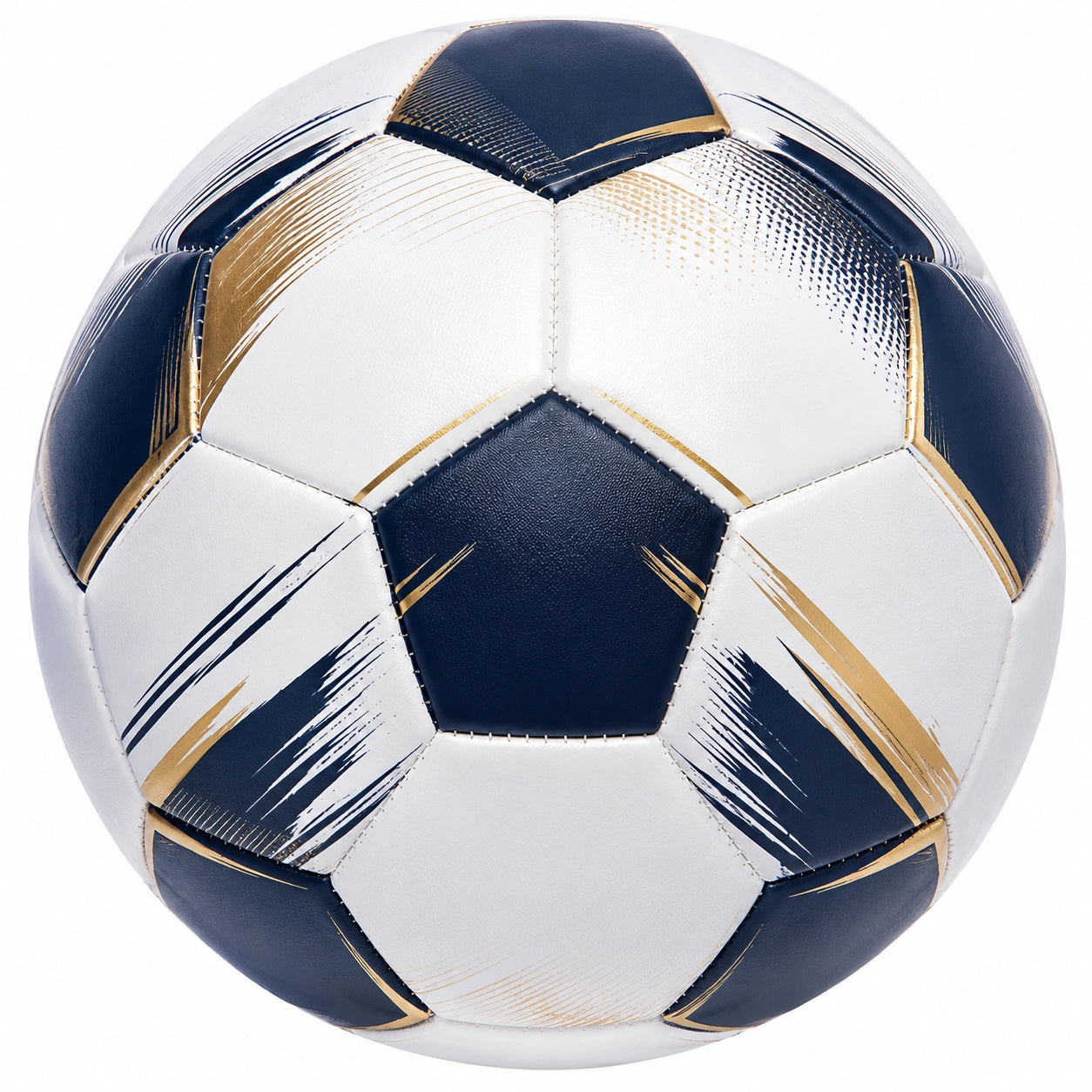 Fußball mit Blau/Weiß/Gold Design und Genähter Struktur