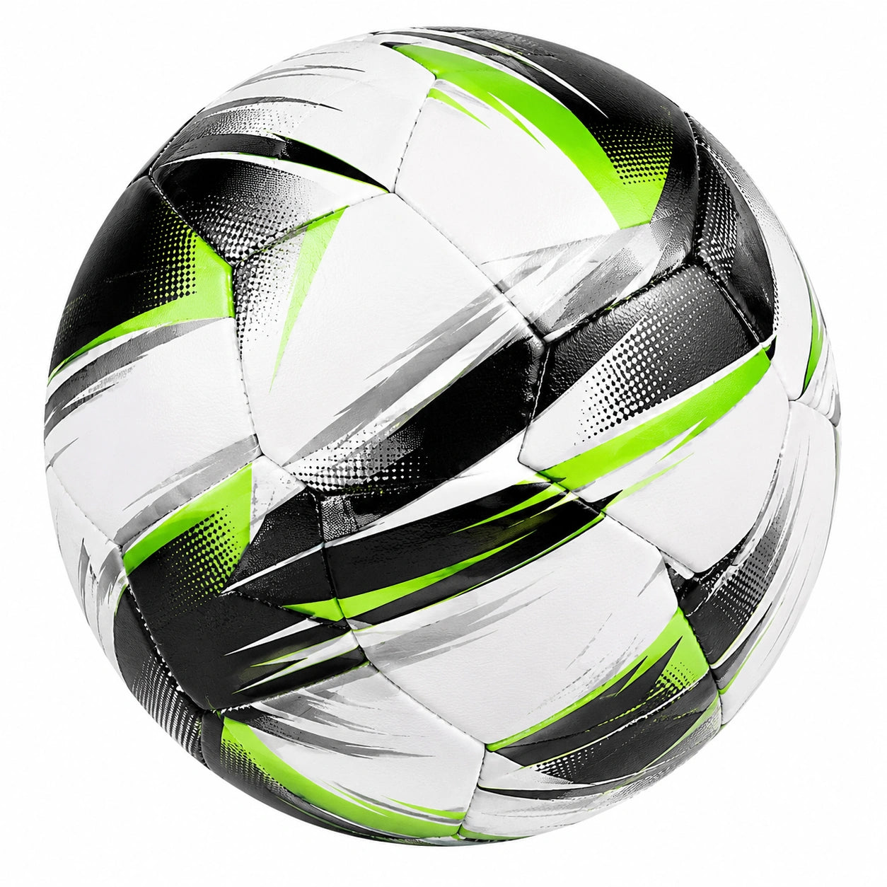 Hochwertiger Fußball Größe 5 Weiß/Schwarz/Grün für Halle und Outdoor