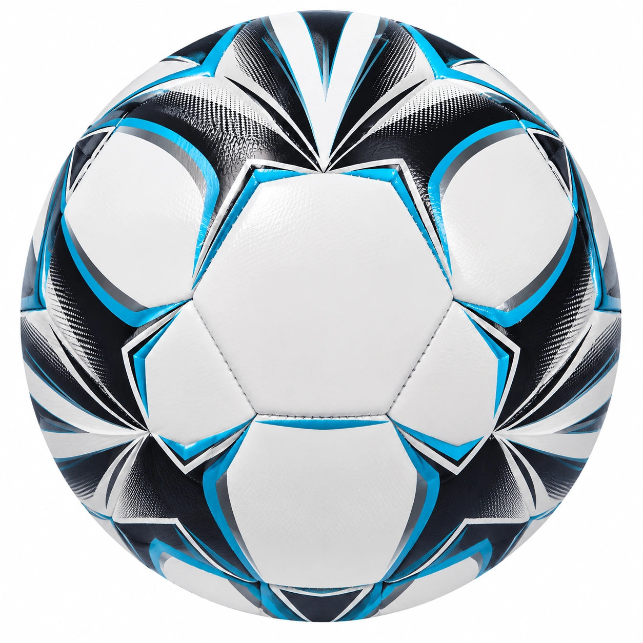 Fußball Trainingsball Größe 5 Weiß/Schwarz/Blau