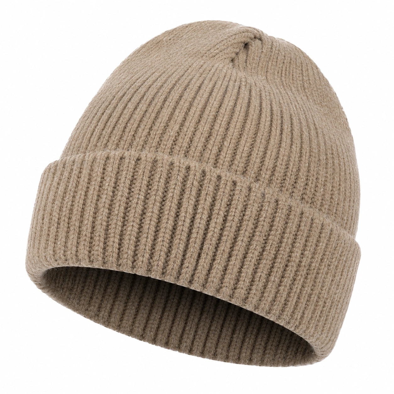 Unisex Strickmütze Winterbeanie Beige
