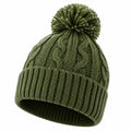 Wintermütze mit Bommel Olivgrün