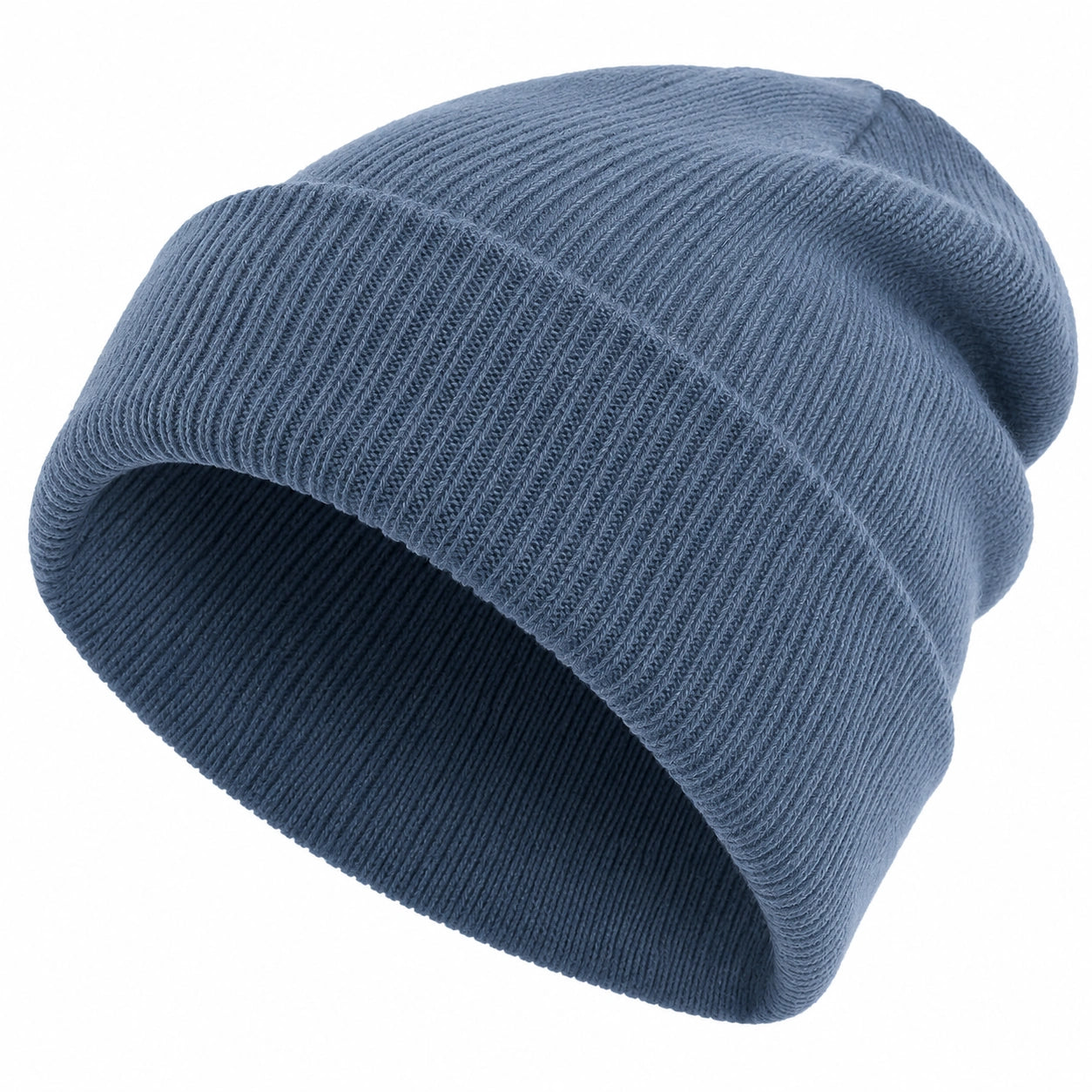 Warme Winter-Strickmütze in Blau